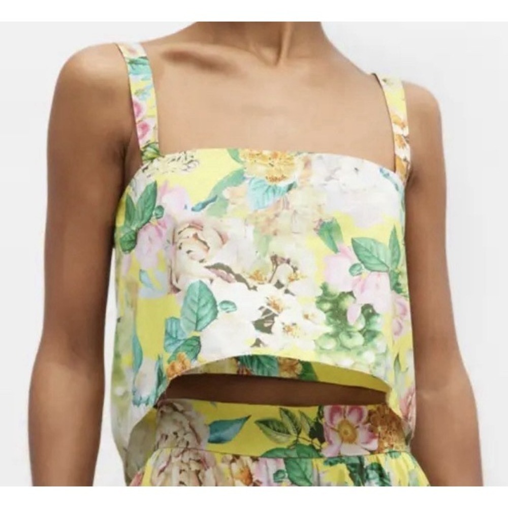 CARA CARA $275 NWT Nancy Layered Floral Poplin Crop Top XXS - Picture 2 of 9
